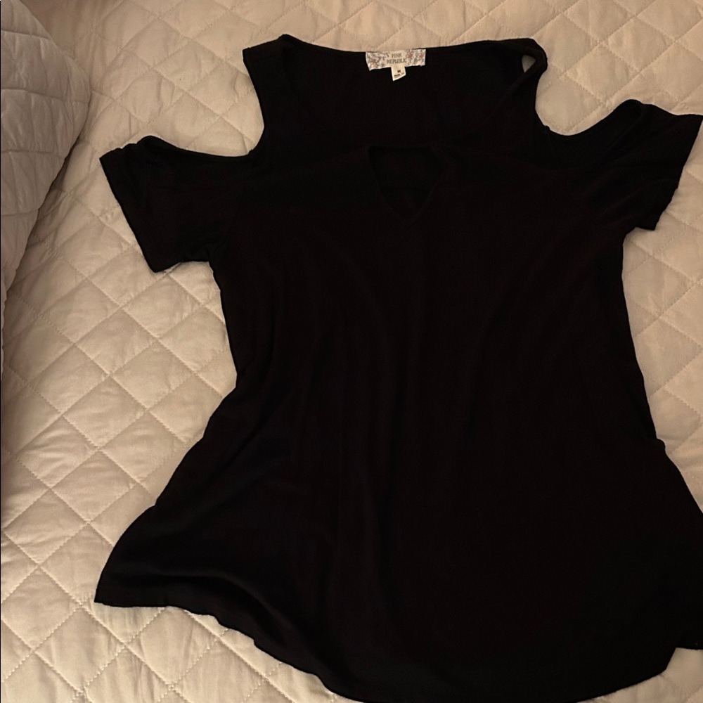 Pink Republic Black Cold Shoulder Blouse